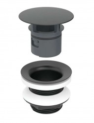 GEBERIT - Neuzavíratelná umyvadlová výpusť, matná černá (152.050.14.1)