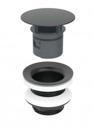 GEBERIT - Neuzavíratelná umyvadlová výpusť, matná černá (152.080.14.1)