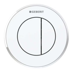 GEBERIT - Oddálené ovládání splachování typ 10, 2-činné, pro nádržku pod omítku 8 cm, bílá/lesklý chrom (116.056.KJ.1)