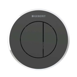 GEBERIT - Oddálené ovládání splachování typ 10, 2-činné, pro nádržku pod omítku 8 cm, černá/lesklý chrom (116.056.KM.1)