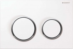 GEBERIT - Omega20 Ovládací tlačítko splachování, bílá/lesklý chrom (115.085.KJ.1)