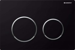 GEBERIT - Omega20 Ovládací tlačítko splachování, černá/lesklý chrom (115.085.KM.1)