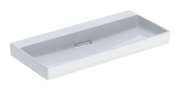 GEBERIT - ONE Umyvadlo 105x48x14 cm, skrytý přepad, bez otvoru pro baterii, vodorovný odtok, KeraTect, bílá (505.045.00.1)