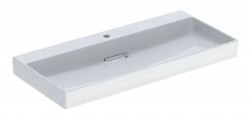 GEBERIT - ONE Umyvadlo 105x48x14 cm, skrytý přepad, s otvorem pro baterii, vodorovný odtok, KeraTect, bílá (505.046.00.1)