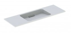 GEBERIT - ONE Umyvadlo 120x40x13 cm, bez přepadu, bez otvoru pro baterii, vodorovný odtok, KeraTect, bílá (500.392.01.3)