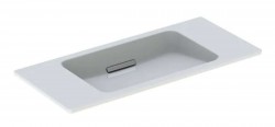 GEBERIT - ONE Umyvadlo 90x40x13 cm, bez přepadu, bez otvoru pro baterii, vodorovný odtok, KeraTect, bílá (500.390.01.2)