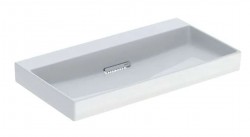 GEBERIT - ONE Umyvadlo 90x48x14 cm, skrytý přepad, bez otvoru pro baterii, vodorovný odtok, KeraTect, bílá (505.037.00.1)