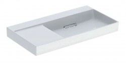GEBERIT - ONE Umyvadlo 90x48x14 cm, skrytý přepad, bez otvoru pro baterii, vodorovný odtok, KeraTect, bílá (505.044.00.1)