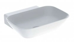 GEBERIT - ONE Umyvadlo na desku 50x43x14 cm, bez přepadu, bez otvoru pro baterii, KeraTect, bílá (505.040.01.6)