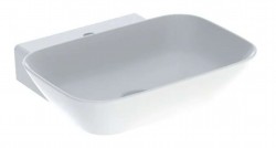 GEBERIT - ONE Umyvadlo na desku 50x43x14 cm, bez přepadu, s otvorem pro baterii, KeraTect, bílá (505.041.01.6)