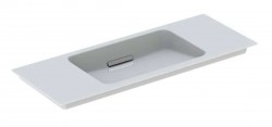 GEBERIT - ONE Umyvadlo nábytkové 105x40x13 cm, skrytý přepad, bez otvoru pro baterii, vodorovný odtok, KeraTect, bílá (500.396.01.1)