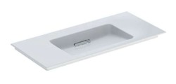 GEBERIT - ONE Umyvadlo nábytkové 105x48x13 cm, skrytý přepad, bez otvoru pro baterii, vodorovný odtok, KeraTect, bílá (505.014.00.1)