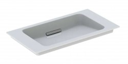 GEBERIT - ONE Umyvadlo nábytkové 75x40x13 cm, skrytý přepad, bez otvoru pro baterii, vodorovný odtok, KeraTect, bílá (500.391.01.2)