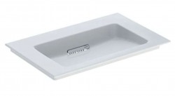 GEBERIT - ONE Umyvadlo nábytkové 75x48x13 cm, skrytý přepad, bez otvoru pro baterii, vodorovný odtok, KeraTect, bílá (505.003.00.1)