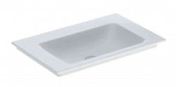 GEBERIT - ONE Umyvadlo nábytkové 75x48x14 cm, bez přepadu, bez otvoru pro baterii, KeraTect, bílá (505.011.01.2)