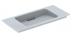 GEBERIT - ONE Umyvadlo nábytkové 90x40x13 cm, skrytý přepad, bez otvoru pro baterii, vodorovný odtok, KeraTect, bílá (500.395.01.3)