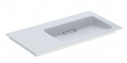 GEBERIT - ONE Umyvadlo nábytkové 90x48x13 cm, skrytý přepad, bez otvoru pro baterii, vodorovný odtok, KeraTect, bílá (505.013.00.1)