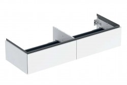 GEBERIT - ONE Umyvadlová skříňka, 133x27x47 cm, 2 zásuvky, lesklá bílá (505.076.00.1)