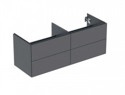 GEBERIT - ONE Umyvadlová skříňka, 133x50x47 cm, 4 zásuvky, matná lávová (505.266.00.3)
