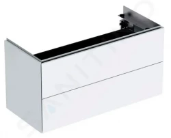 GEBERIT - ONE Umyvadlová skříňka 895x465x395 mm, 2 zásuvky, s LED osvětlením a ovládáním výpusti, lesklá bílá (500.385.01.1)