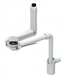 GEBERIT - ONE Úsporný umyvadlový sifon s výpustí pro umyvadla se skrytým přepadem, d 40 mm, bílá (152.061.01.1)