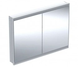 GEBERIT - ONE Zrcadlová skříňka s LED osvětlením, 120x90x15 cm, 2 dvířka, vestavná, hliník (505.805.00.1)