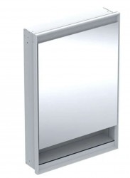 GEBERIT - ONE Zrcadlová skříňka s LED osvětlením, 60x90x15 cm, panty vpravo, s nikou, vestavná, bílá (505.821.00.2)