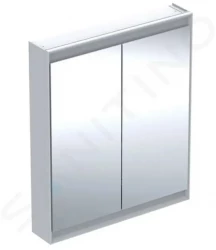 GEBERIT - ONE Zrcadlová skříňka s LED osvětlením, 750x900x150 mm, 2 dvířka, hliník (505.812.00.1)