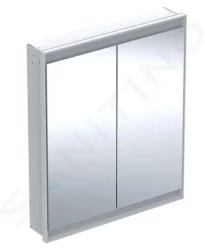 GEBERIT - ONE Zrcadlová skříňka s LED osvětlením, 750x900x150 mm, 2 dvířka, vestavná, bílá (505.802.00.2)