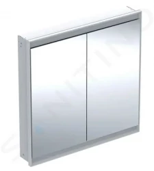 GEBERIT - ONE Zrcadlová skříňka s LED osvětlením, 900x900x150 mm, 2 dvířka, vestavná, bílá (505.803.00.2)