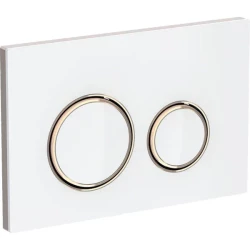 Geberit ovládací tlačítko SIGMA21 bílé sklo, zlaté kroužky, ovládací deska  (115.650.SI.1)