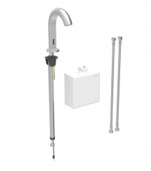 GEBERIT - Piave Elektronická termostatická umyvadlová baterie, bateriové napájení, easy to clean, kartáčovaný nerez (116.168.SN.1)