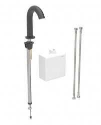 GEBERIT - Piave Elektronická termostatická umyvadlová baterie, bateriové napájení, easy to clean, matná černá (116.168.14.1)