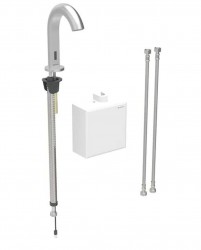 GEBERIT - Piave Elektronická umyvadlová baterie, napájení z generátoru, easy to clean, Bluetooth, kartáčovaná nerez (116.166.SN.1)