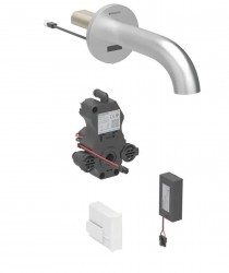 GEBERIT - Piave Elektronická umyvadlová baterie pod omítku, bateriové napájení, easy to clean, kartáčovaná nerez (116.264.SN.1)