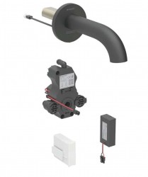 GEBERIT - Piave Elektronická umyvadlová baterie pod omítku, bateriové napájení, easy to clean, matná černá (116.264.14.1)