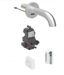 GEBERIT - Piave Elektronická umyvadlová baterie pod omítku, napájení z generátoru, easy to clean, kartáčovaná nerez (116.286.SN.1)