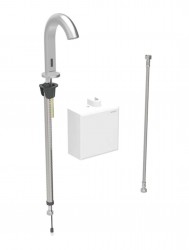 GEBERIT - Piave Elektronický umyvadlový ventil, bateriové napájení, easy to clean, kartáčovaný nerez (116.163.SN.1)