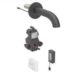 GEBERIT - Piave Elektronický umyvadlový ventil pod omítku, pro studenou vodu, bateriové napájení, easy to clean, matná černá (116.284.14.1)
