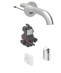 GEBERIT - Piave Elektronický umyvadlový ventil pod omítku, pro studenou vodu, napájení z generátoru, easy to clean, kartáčovaná nerez (116.285.SN.1)