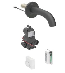 GEBERIT - Piave Elektronický umyvadlový ventil pod omítku, pro studenou vodu, napájení z generátoru, easy to clean, matná černá (116.265.14.1)