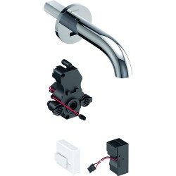 GEBERIT - Piave Elektronický umyvadlový ventil pod omítku, pro studenou vodu, síťové napájení, easy to clean, chrom (116.281.21.1)