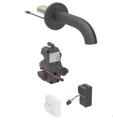 GEBERIT - Piave Elektronický umyvadlový ventil pod omítku, pro studenou vodu, síťové napájení, easy to clean, matná černá (116.261.14.1)