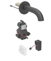 GEBERIT - Piave Elektronický umyvadlový ventil pod omítku, pro studenou vodu, síťové napájení, easy to clean, matná černá (116.281.14.1)