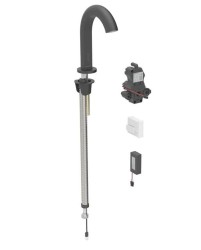 GEBERIT - Piave Elektronický umyvadlový ventil, pro studenou vodu, bateriové napájení, easy to clean, matná černá (116.183.14.1)