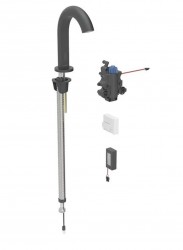 GEBERIT - Piave Termostatická elektronická umyvadlová baterie, bateriové napájení, easy to clean, matná černá (116.188.14.1)