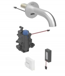 GEBERIT - Piave Termostatická elektronická umyvadlová baterie pod omítku, bateriové napájení, easy to clean, kartáčovaná nerez (116.268.SN.1)