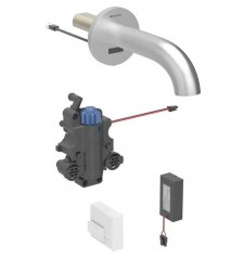 GEBERIT - Piave Termostatická elektronická umyvadlová baterie pod omítku, bateriové napájení, easy to clean, kartáčovaná nerez (116.288.SN.1)