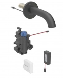 GEBERIT - Piave Termostatická elektronická umyvadlová baterie pod omítku, bateriové napájení, easy to clean, matná černá (116.268.14.1)