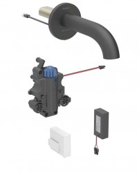 GEBERIT - Piave Termostatická elektronická umyvadlová baterie pod omítku, bateriové napájení, easy to clean, matná černá (116.288.14.1)